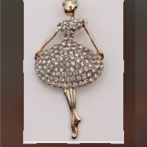 Elegant Silver Ballerina Brooch